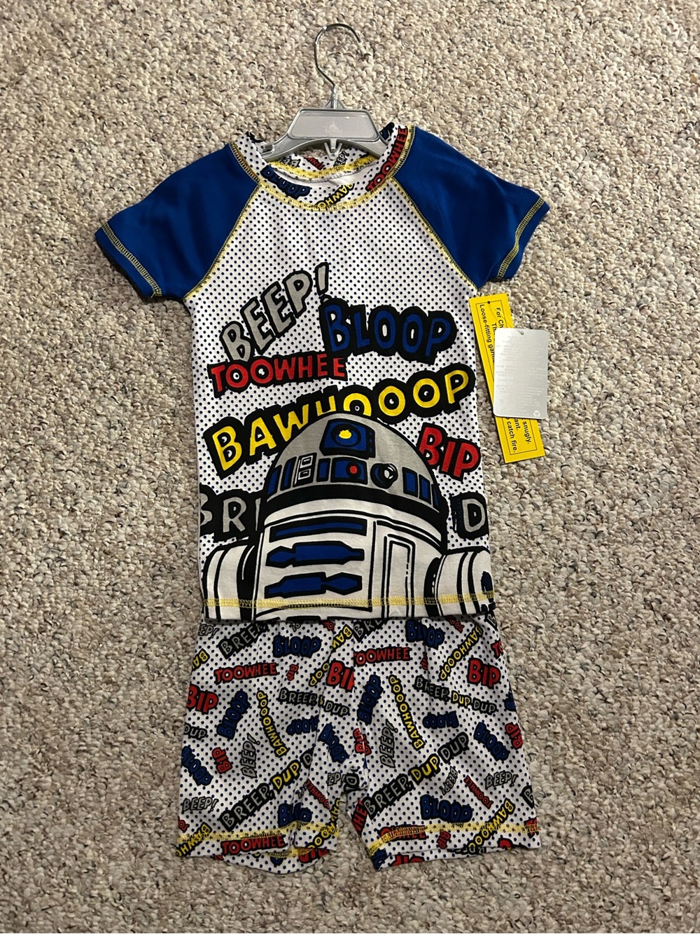 New Disney Star Wars R2-D2 Pop Art Short Sleeve Pajama Set - Size 5 NWT